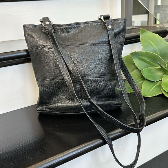 Genuine pebbled leather shoulder handbag purse, tote hobo, like new clean - Picture 2 of 10